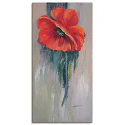 Leinwandbild ARTLAND "Roter Mohn III", rot (farbe bild(er): rot), B:30cm H:60cm T:1,8cm, Canvas, Leinwand, Bilder, auf Keilrahmen gespannt