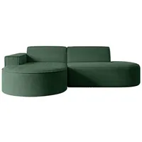 Altdecor Ecksofa Grün, Textil, 3-Sitzer, L-Form Corner Sofa Bett