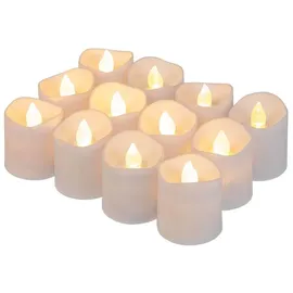 IDENA LED Teelichter 4 cm 12 St. weiß
