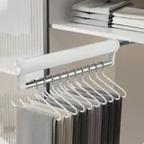 MAFAGE Ausziehbare Kleiderstange, Aluminiumlegierung Robust Verstellbarer Kleiderstange Schrank,Teleskop Hosen für SchräNke und Lagerbereiche Teleskopstange Speicherplatz (Weiß, 392mm)