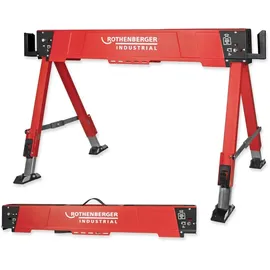Rothenberger Arbeitsbock Metall rot 2er Set höhenverstellbar klappbar bis 600 kg belastbar