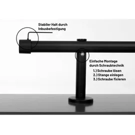 deco-raum Gardinenstange auf Maß 25mm Schwarz, 100cm