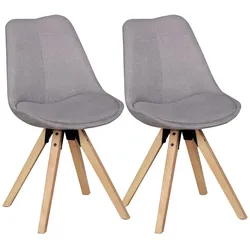 KADIMA DESIGN 2er Set Esszimmerstühle LUND: Samtbezug und Holzbeine, Skandinavisches Design, Komfortables Sitzen, Verschiedene Farben
