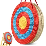 Vevor 508 mm Zielscheibe Bogenschießen, Handgefertigtes Strohbogenziel für Recurvebogen Compoundbogen oder Langbogen, Traditionelles Bogenpfeilziel für Kinder Jugend Erwachsene Bogenschießen