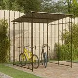 Tidyard Fahrradgarage, Geräteschuppen Fahrradbox mit Dach Geneigt Stahl Schwarz 190x190x222 cm