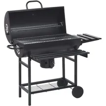 vidaXL Grillwagen mit Rädern und Ablagen schwarz