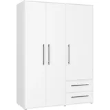 Forte Drehtürenschrank Mokkaris 144 x 200 x 59 cm Weiß