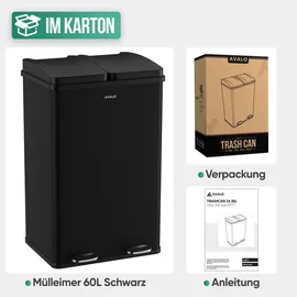 Avalo Mülleimer 60 l Schwarz