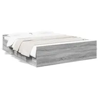 VidaXL Bettgestell mit Schubladen Grau Sonoma 140x200 cm Holzwerkstoff