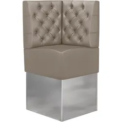 Gastro Eckbank | Taupe | B:H 60 x 133 cm | Chesterfield | Leder | Bistro Eckbank