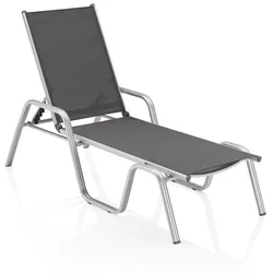 Kettler Basic Plus Stapelliege Aluminium/Outdoorgewebe - Silber