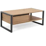 furn.design Couchtisch Eiche Artisan, grau 100 cm, Schubkasten, industrial, Malta