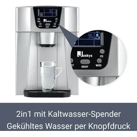 Juskys Eiswürfelmaschine PIM200L & Timer – Elektrischer Eiswürfelbereiter Silber