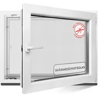 Kellerfenster 120x100 cm 2 fach Verglasung - Alle Größen Kunststofffenster 60mm Profil -Din Rechts- BxH: 1200x1000mm Perfekt für Fenster Gartenhaus, Garagenfenster, Hauskeller mit Dreh-Kipp System