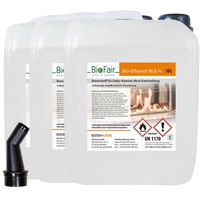 BioFair Bioethanol - Reiner Brennstoff - Bioethanol für Bioethanolkamin, Ethanol Tischkamin, Wandkamin Indoor - 3 x 10 Liter