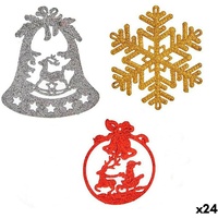 Krist+ Weihnachtsschmuck Set Rot Gold Silber Kunststoff (24 Stück)