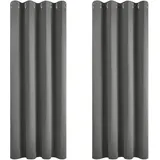 Deconovo Single Blackout Curtains Thermo-Verdunkelungsvorhänge für Schlafzimmer, Polyester, 140 x 260, 2