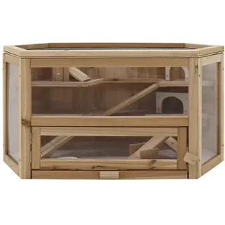 Hti-Living Kleintierkäfig Hamsterkäfig 80 x 40 x 43 cm beige