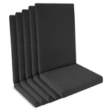 Beautissu 5er Set Hochlehner Auflage wasserdicht 100x50x5,5cm Anthrazit - Dunkelgrau