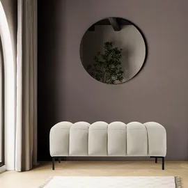 konsimo® Sitzhocker, Creme, Holz, Textil, Rechteckig, 120x50x50 cm, Hergestellt in Europa, FSC 100%, Wohnzimmer, Hocker, Sitzhocker