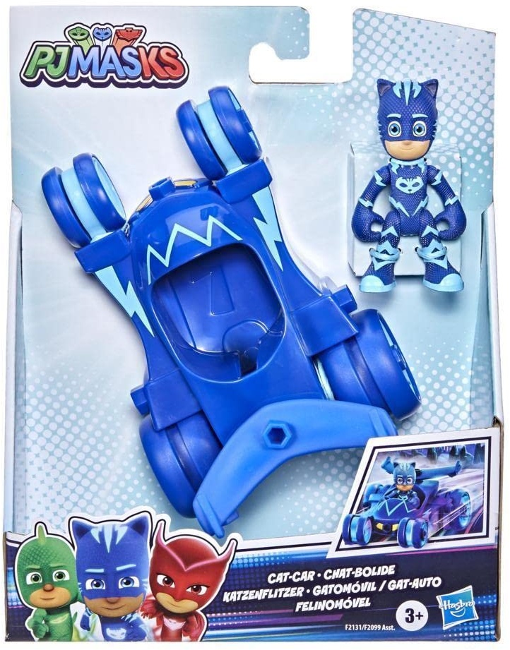 PJ MASKS Cat-Car Pre-School Toy, Hero Vehicle with Catboy Action Figure for Children Aged 3 and Up, Blue