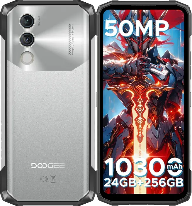 DOOGEE Blade 10 Power Robust Smartphone (2025), 24 GB + 256 GB RAM, 2 TB Speicher, 10.300 mAh, Robust Phone Android, 50 MP, 6,6 Zoll HD+, 3 Kartensteckplätze, 4G Dual-SIM, unverändert, Mobilgeräte, Fingerabdruck-/Gesichts-/NFC-/GPS