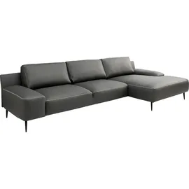Designwerk Eckcouch Leder 3-Sitzer Grau