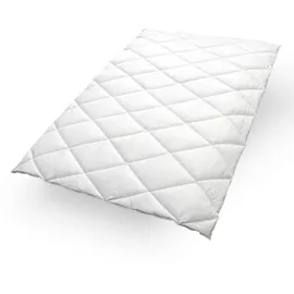 John Cotton Bettdecke 135x200 cm, | Dauerhaft Sommerdecke mit Anti-Allergie Füllung: - weiß,