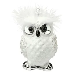 Christbaumschmuck Glas Schneeeule Vogel Federn Weihnachtskugeln Weihnachtsbaum