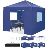 TOOLUCK Faltpavillon 3X6, Pavillon 3x6m Wasserdicht Stabil Winterfest, Faltbar Partyzelt mit 6 Seitenwänden & 4 Sandsack Pop up Gartenpavillon Anti-UV für Hochzeiten, Freien, Lichtblau