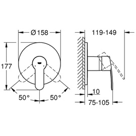 Grohe Eurostyle Cosmopolitan Einhand-Brausebatterie Fertigmontageset 24051002