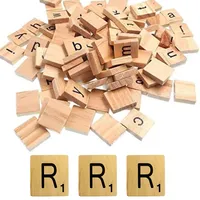 Glamified Scrabble-Fliesen mit R-Scrabble-Motiv, Same Letters Bags aus Holz, zum Kratzen, schwarze Buchstaben, Zahlen zum Basteln, Holzalphabete (Buchstabe R, 10 Stück)