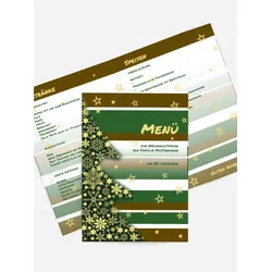 Menükarten Weihnachtsfeier selbst gestalten mit Spruch und Fotos im Onlinedesigner bei Meine-Kartenmanufaktur.de