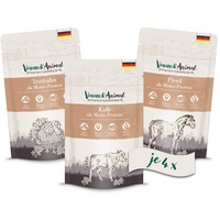 Venandi Animal 12x125g Mix-Paket Katzennassfutter Pferd/Kalb/Truthahn