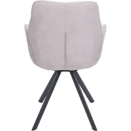 Mendler Esszimmerstuhl HWC-J69 Samt creme-beige