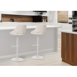 MCW Barhocker N64 2er Set drehbar höhenverstellbar  Weiß