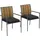 Outsunny Rattan Gartenstuhl Gartensessel 57 x 58 x 87 cm schwarz 2 St.