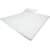 AM Qualitätsmatratzen Split, Weiß, Textil, Uni, H5, Füllung: Viskoelastischer Kern, Rechteckig, 180x200 cm, Oeko-Tex® Standard 100, Bezug rundum abnehmbar, Schlafzimmer, Matratzen Shop, Matratzenzubehör, Topper