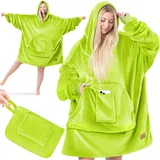 Kesser KESSER® Hoodie Decke Kuscheldecke mit Ärmeln Deckenpullover Vielseitig Tragbare Decke zum Anziehen für Damen & Herren, Sweatshirt Warm Kuschelpullover Erwachsene weich Ärmeldecke Oversize