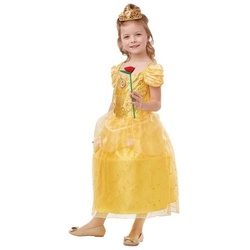 Metamorph Kostüm Disney Prinzessin Belle funkelndes Kleid für Kinde, Werde zur Disney Princess in vollem Glanz! gelb 134-140