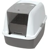 Catit Katzentoilette mit Abdeckung, 46 x 41,5 x 54,5cm, Weiss/Grau (Produkt kann variieren)
