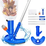 Idota Poolsauger Bodensauger 160cm, Pool Bodensauger Set mit Verbreiterte Gebogene Bürste, 4 Abnehmbare Verlängerte und verstärkte Aluminiumstange, Pool Sauger Boden, Pool Staubsauger Boden