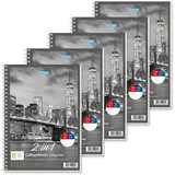 Stylex 40032-P5 - Collegeblock Duo mit Spiralbindung, DIN A4, 50 Blatt kariert 30 Blatt liniert,