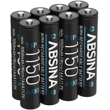 Absina Micro AAA Akku 1050 mAh 8 St.
