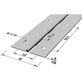 PG Stangenscharnier B.offen 32mm S.0,7mm 1200mm Fe ve