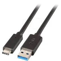 EFB-Elektronik EFB K5282-3ASW.1 USB3.2 Gen 1 Superspeed Kabel, Typ-A/M ?C/M, 3A, 5Gbit, 1m K52823ASW1