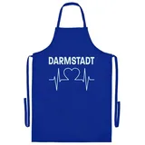 multifanshop Grillschürze Darmstadt - Herzschlag - Schürze blau