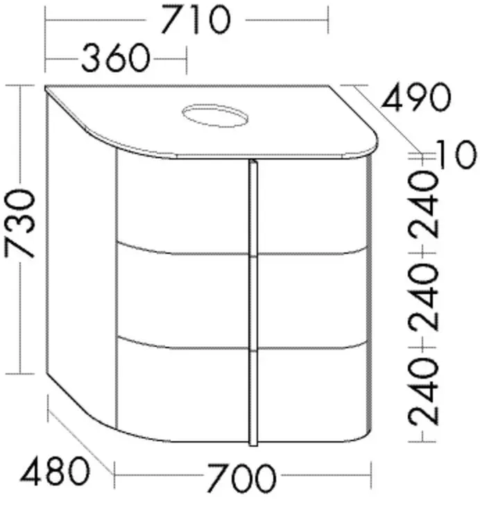 Burgbad Waschtischunterschrank Lavo 2.0 730x710x495 Eiche Dekor Urban, SFZW071F5317 SFZW071F5317