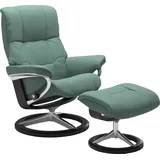 Stressless Stressless® »Mayfair«, (Set, Relaxsessel mit Hocker), mit Hocker, mit Signature Base, Größe S, M & L, Gestell Schwarz, grün