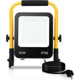 Fluter stativ 50W led Fluter Flutlicht Kaltweiß Gelb Stativ Baustrahler Scheinwerfer Baulampe Außenbereich Innen Garten Garage - Vingo